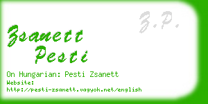 zsanett pesti business card